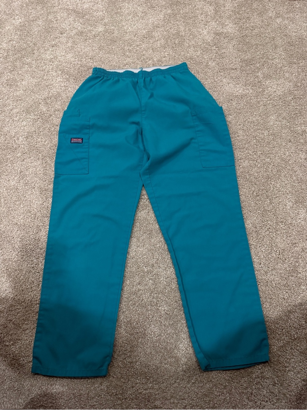Cherokee Workwear Scrub Pants in Teal Blue Size Petite S